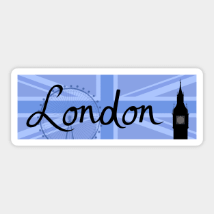 London Script Design on Union Flag Sticker